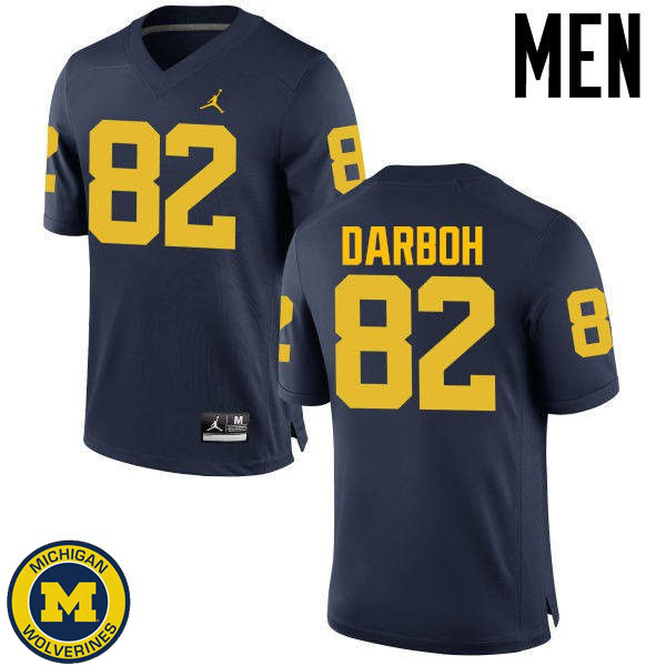 Mens University of Michigan #82 Amara Darboh Navy High School Football Jersey